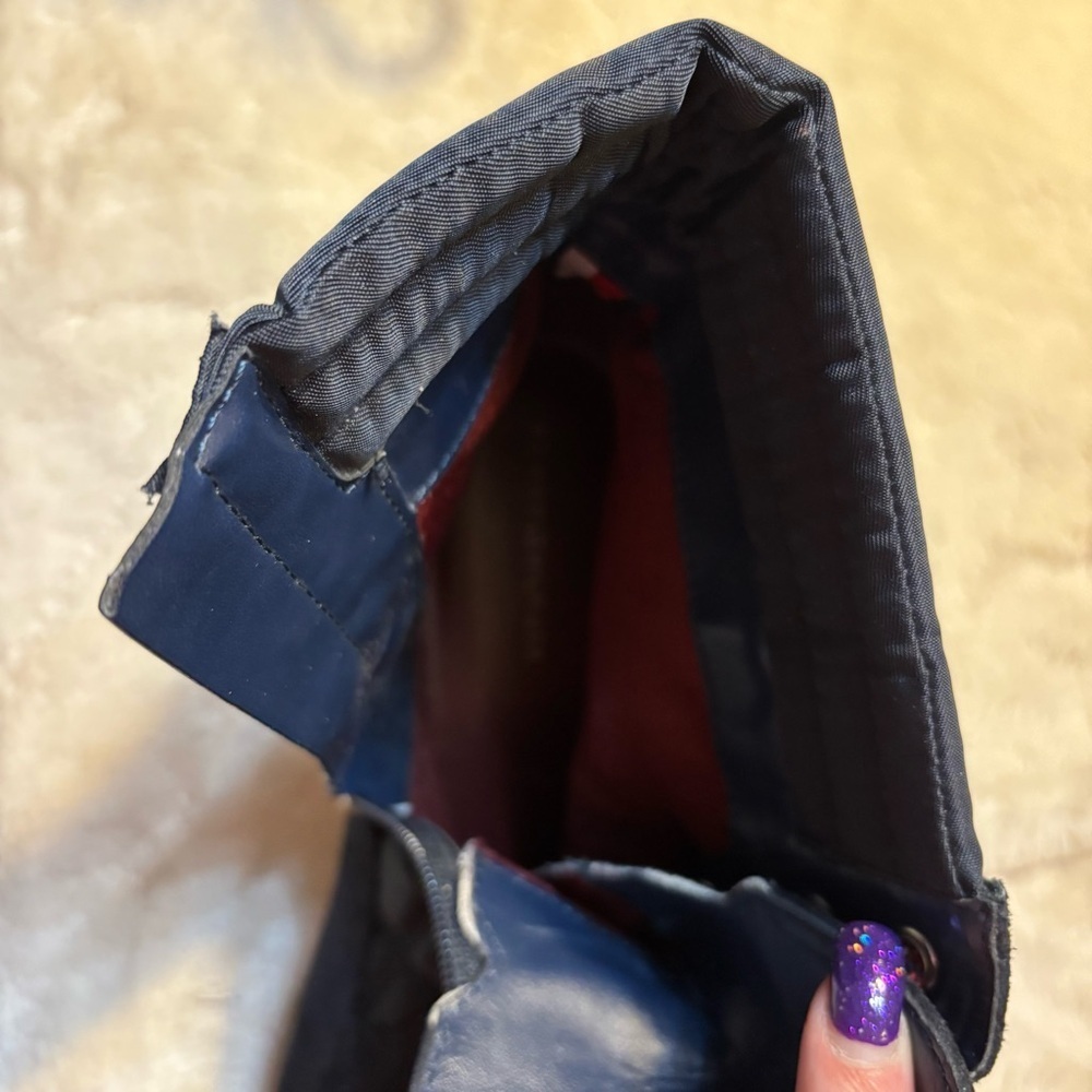 Tommy Hilfiger Boots Size 8.5 Navy Blue Quilted Moto Boots - Picture 10 of 14